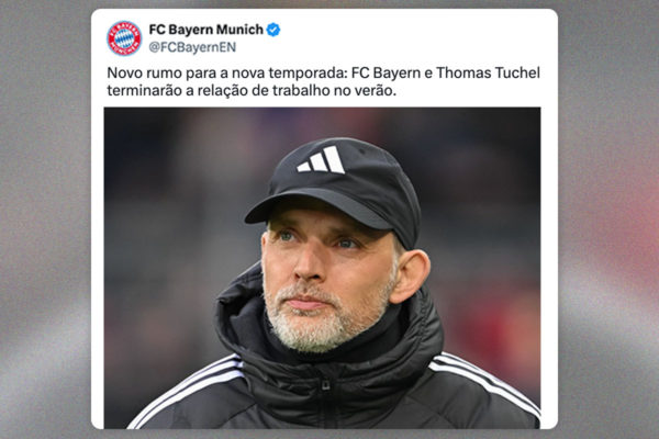 print de tweet feito pelo bayern comunicando fim do contrato de Tuchel