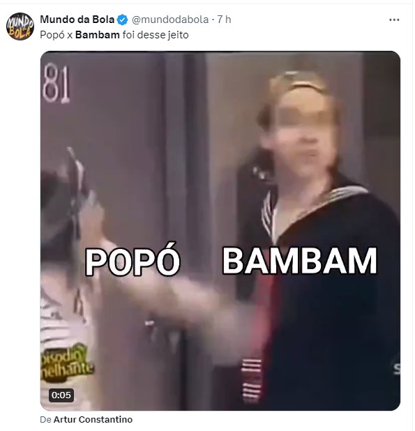 Print do X de zoeira a Bambam após luta com Popó