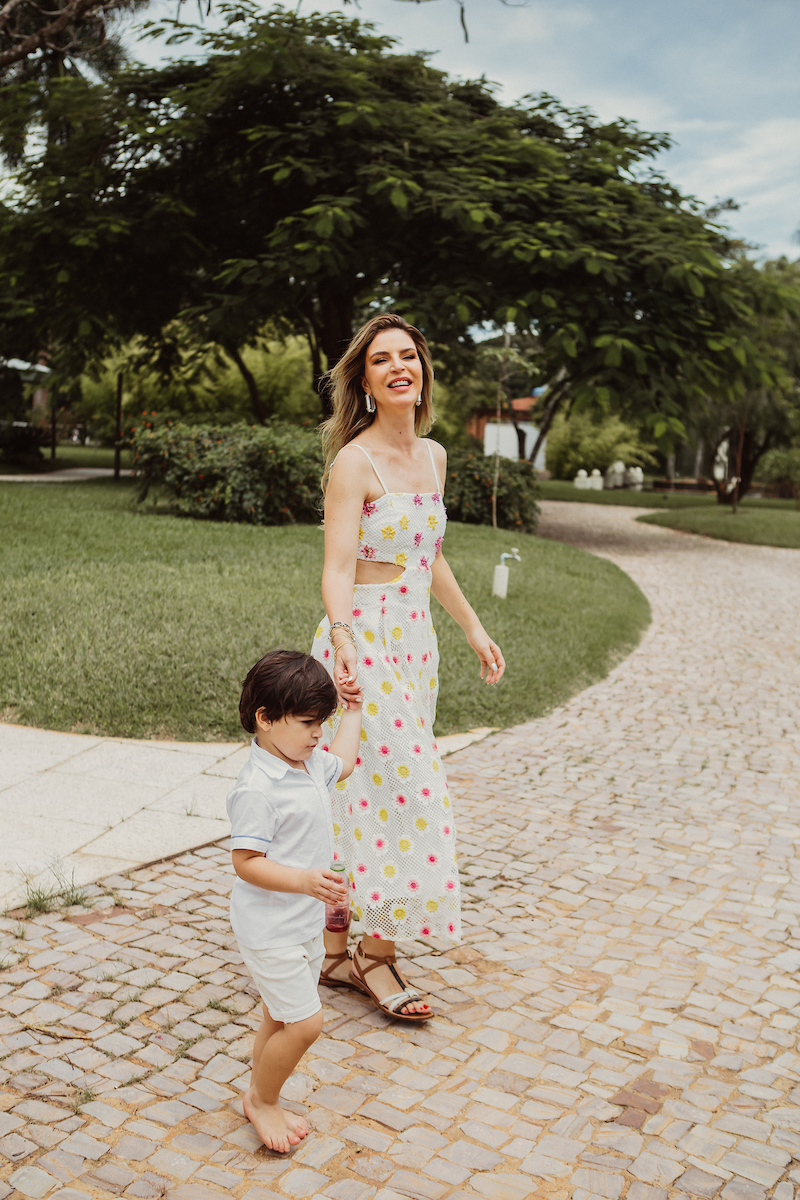 Duda Portella Amorim e o filho Joaquim