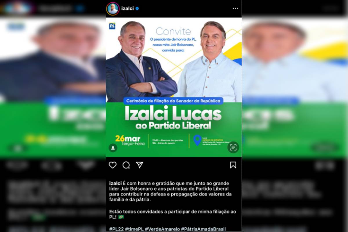 Print de foto de Izalci com Bolsonaro