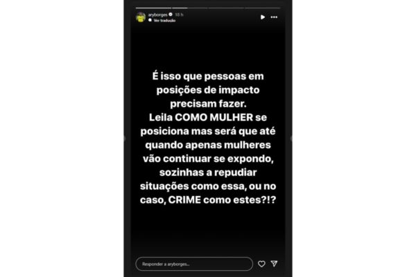 Print de publicação de Ary Borges no Instagram