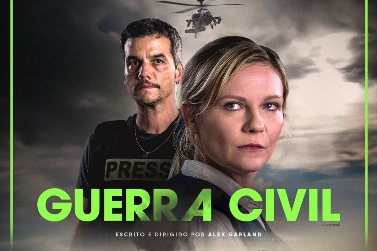 Wagner Moura e Kirsten Dunst no pôster de Guerra Civil - Metrópoles