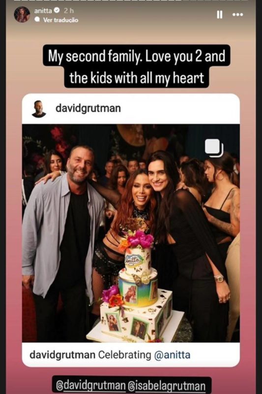 Declaração de Anitta à David e Isabela Grutman