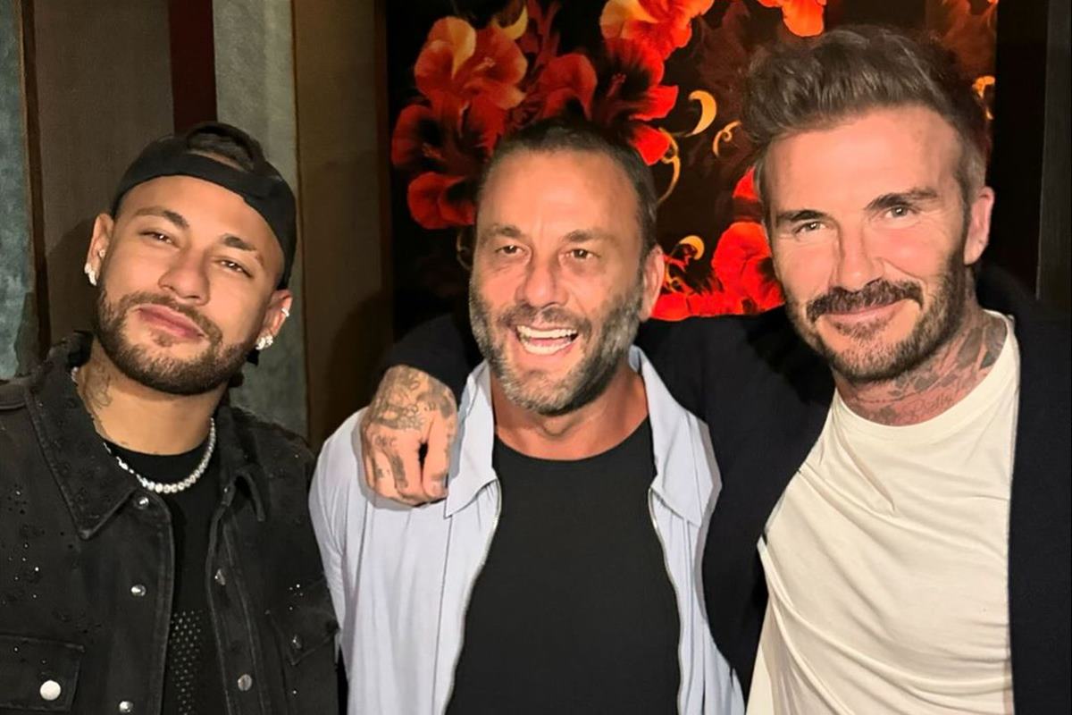 Neymar, David Grutman e David Beckham