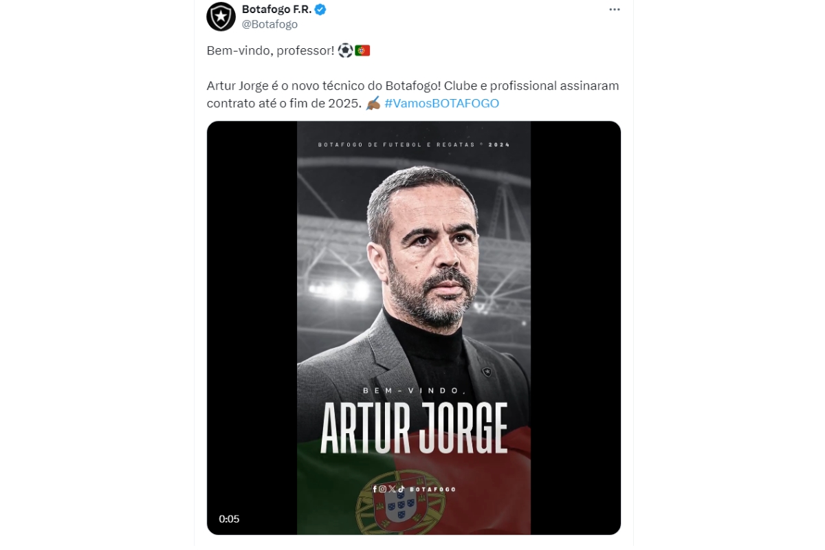 Artur Jorge é anunciado pelo Botafogo - Metrópoles