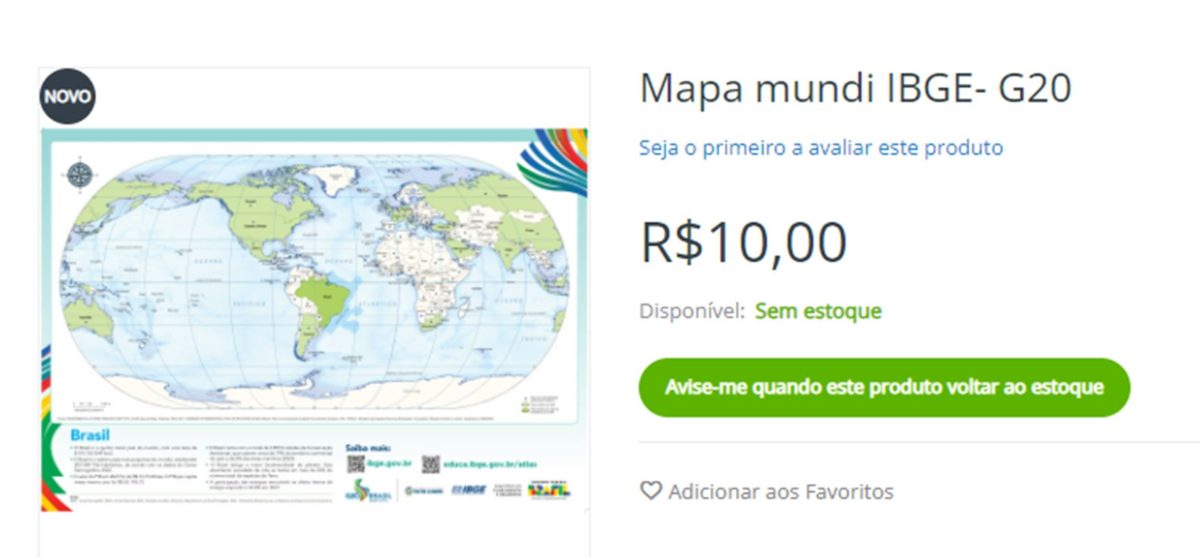 Mapa-múndi do IBGE esgota no primeiro dia de vendas - Metrópoles