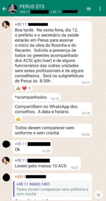 Imagem colorida traz reprodução de conversa do WhatsApp