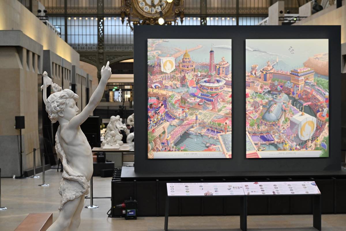 Pôsteres das Olimpíadas no Museu de Orsay, em Paris