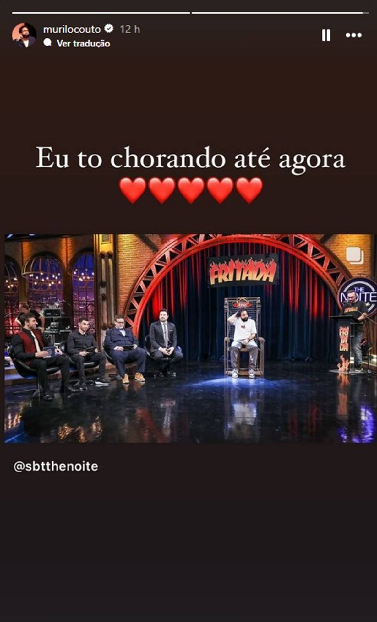 Post de Murilo Couto sobre saída do SBT