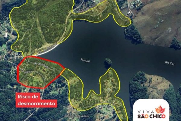 Mapa de evacuação divulgado pela prefeitura de São Francisco de Paula - Metrópoles