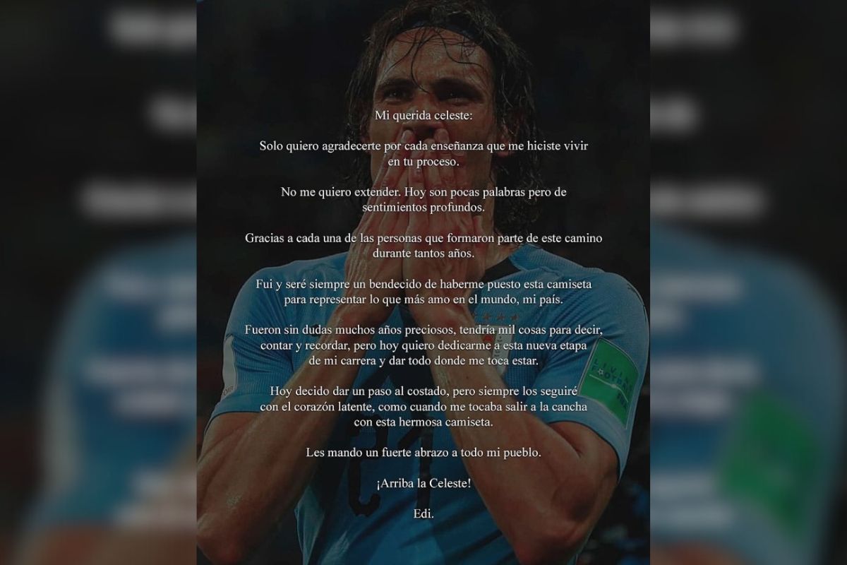 Imagem colorida de publicação do Cavani - Metrópoles