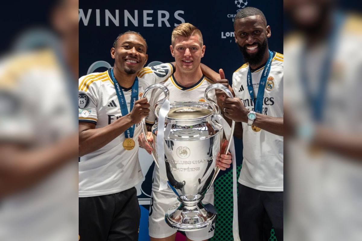 Imagem colorida de Toni Kroos, Rudiger e Alaba - Metrópoles