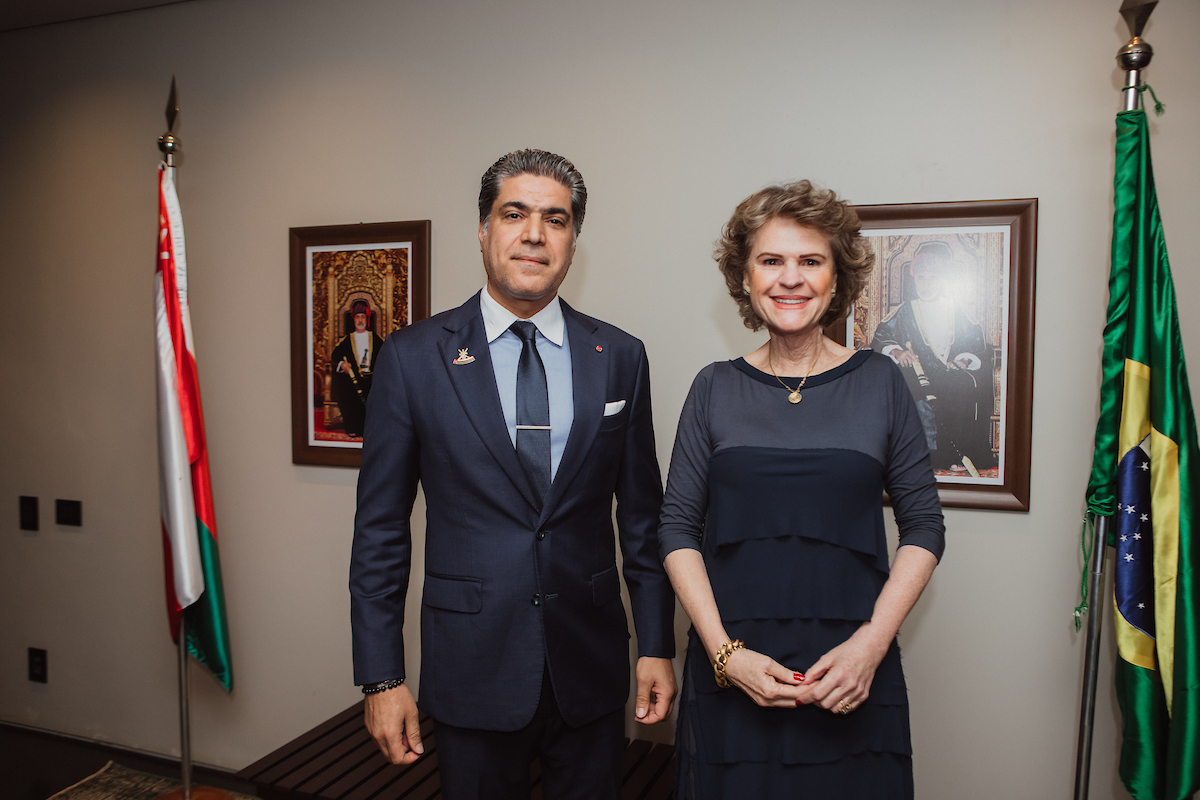 Embaixador do Omã, Talal Al-Rahbi e Bertha Pellegrino