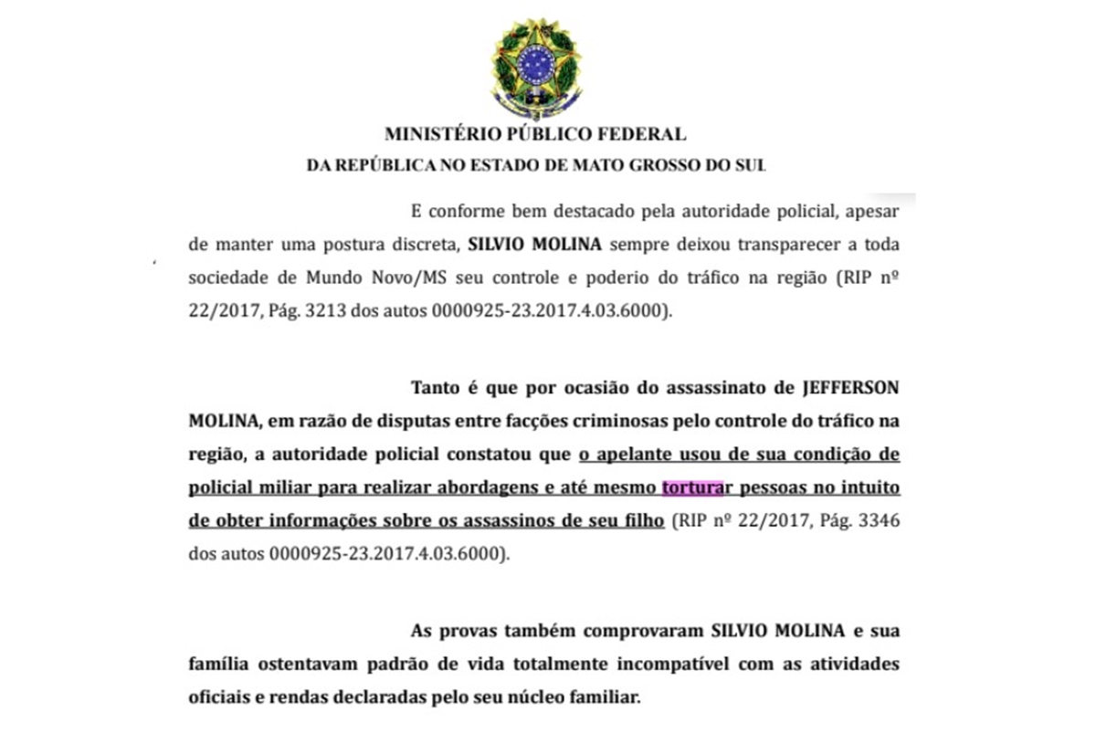 Fac simile de documento do MPF do Ceará - Metrópoles