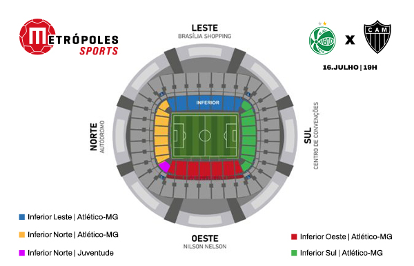 Mapa Mane Garrincha Juventude Atletico