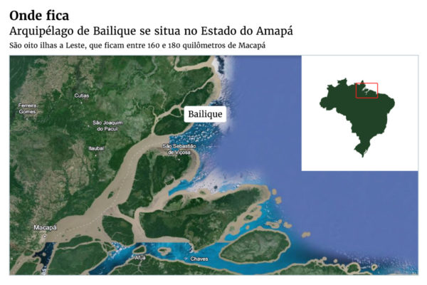 Imagem colorida do arquipélago mapa