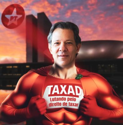 Imagem colorida de Haddad é exibido novamente como super-héroi