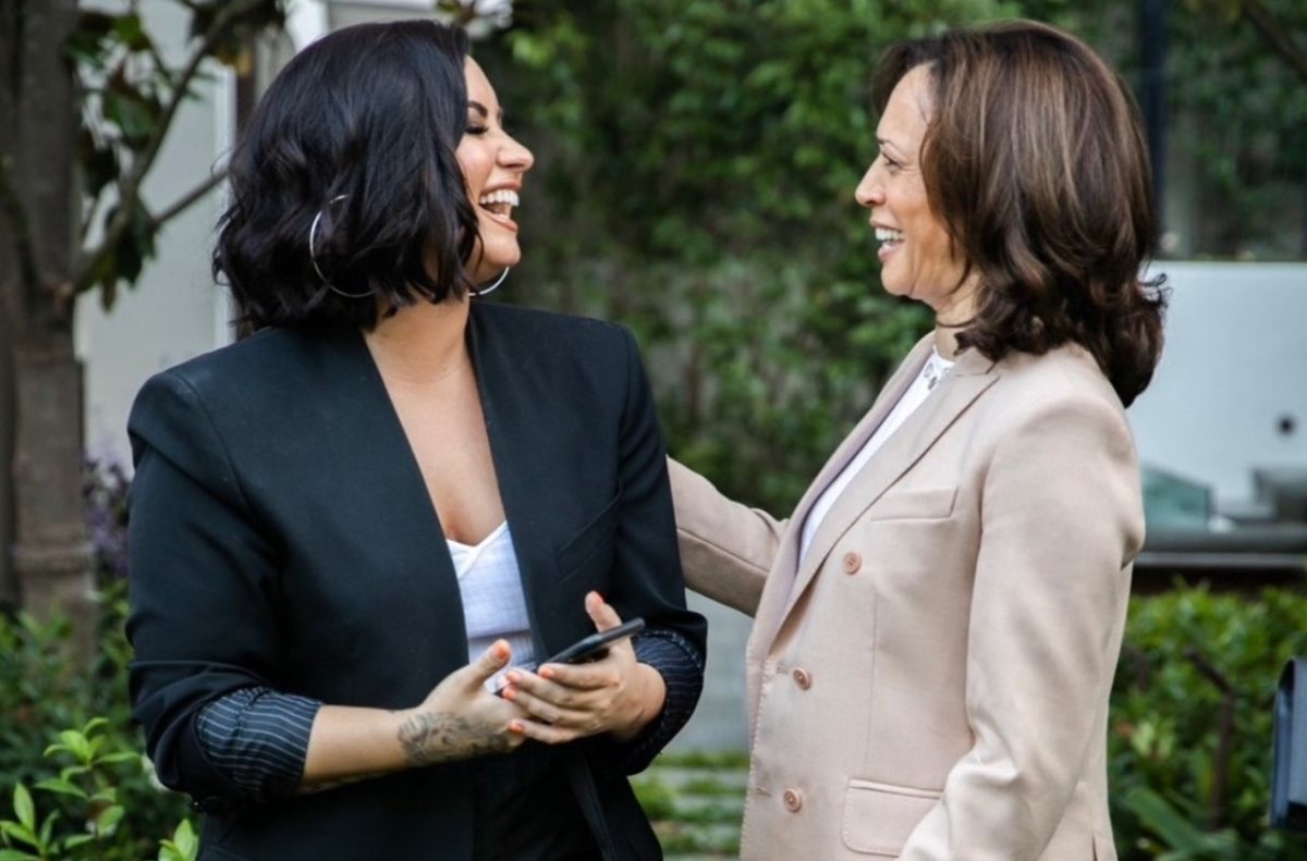 Imagem colorida de Kamala e Demi Lovato - Metrópoles