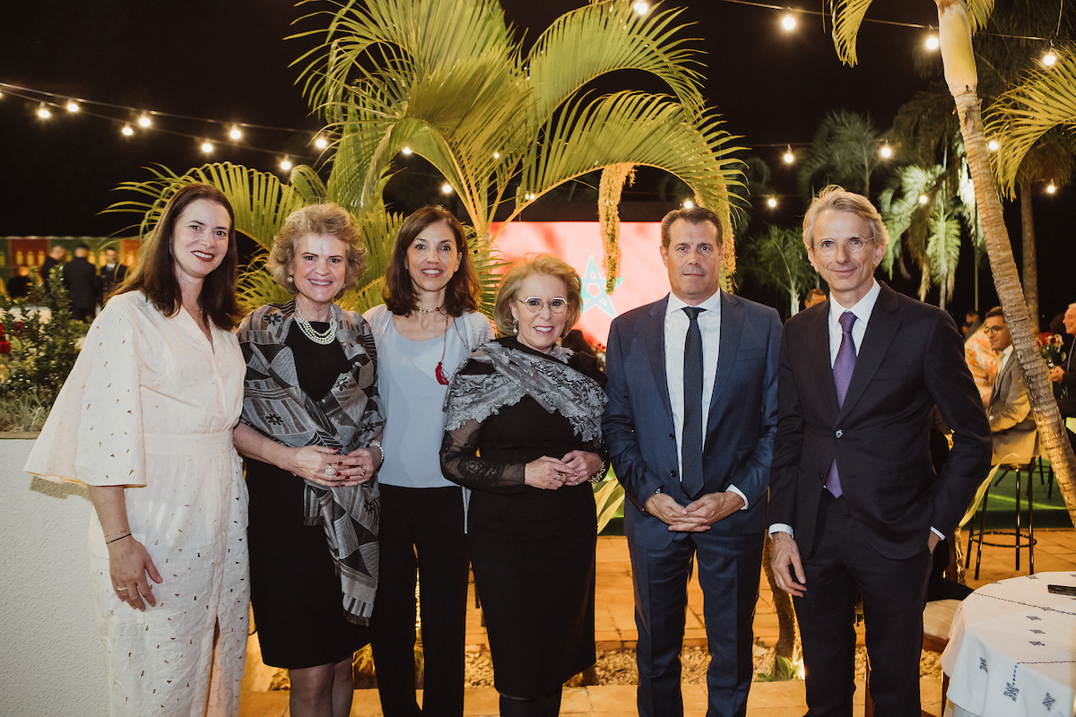 Renata Zuquim, Bertha Pellegrino, Enrica Battistutta, Janete Vaz, embaixador da Suica Pietro Lazzeri e o embaixador da Franca, Emmanuel Lenain