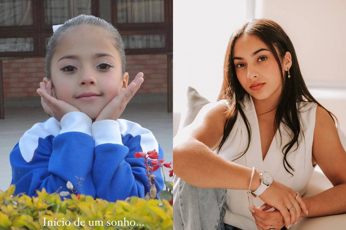 Foto colorida do antes e depois das meninas na ginástica artística - Metrópoles