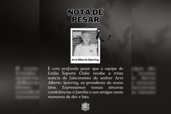 Nota de pesar em preto e branco