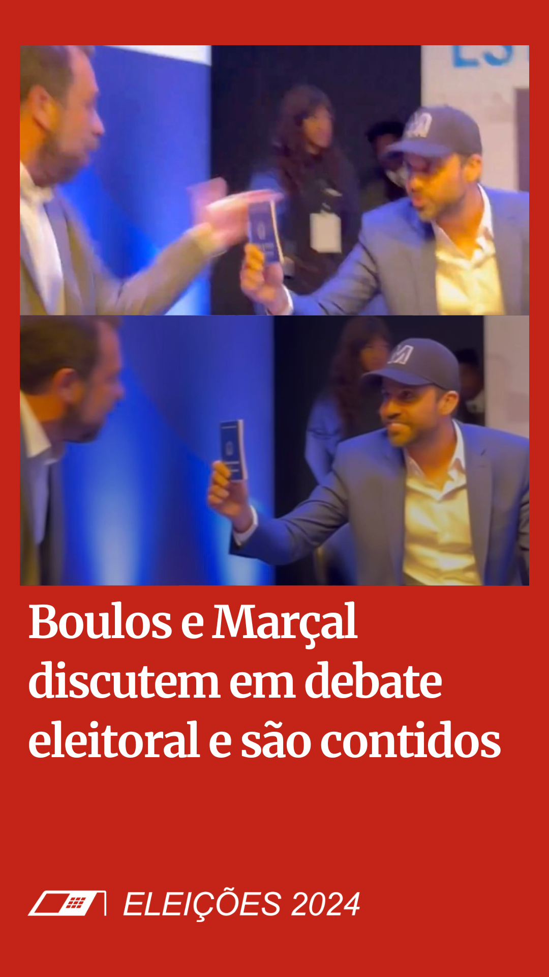 Boulos e Marçal discutem em debate eleitoral e são contidos image