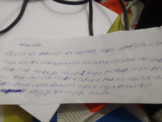 Oração que homem esquizofrenico escreveu dias antes de ser morto pela PM. - Metrópoles