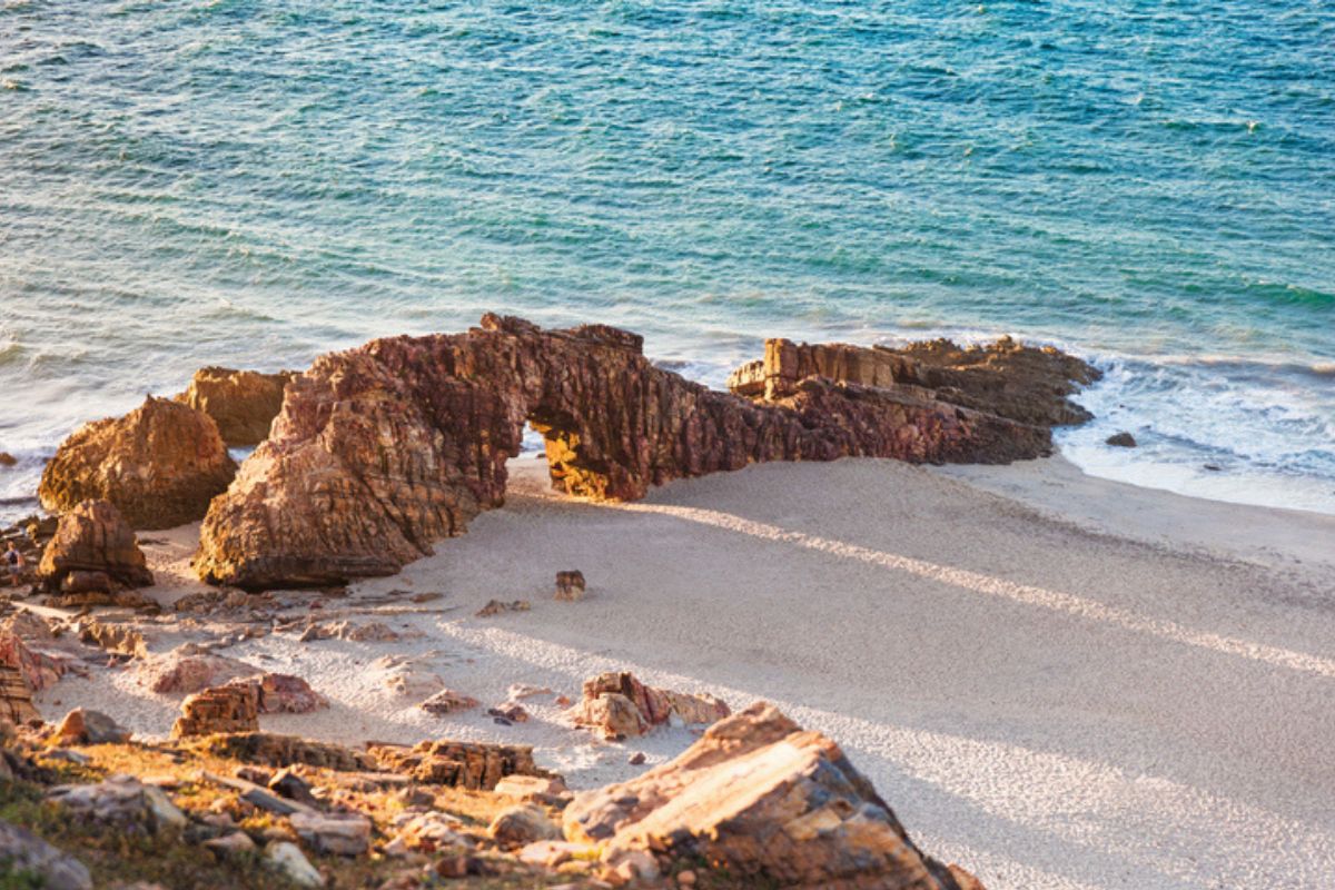 Imagem colorida de praia em Jericoacoara