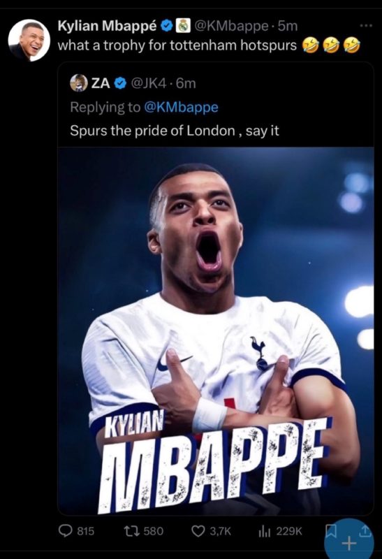 Foto colorida de perfil do Mbappé hackeado - Metrópoles