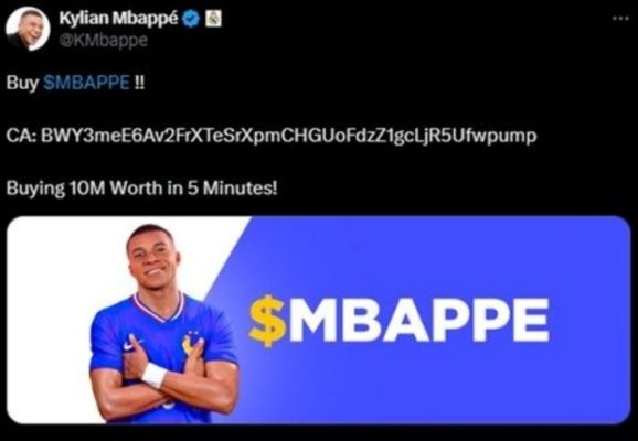 Foto colorida de perfil do Mbappé hackeado - Metrópoles