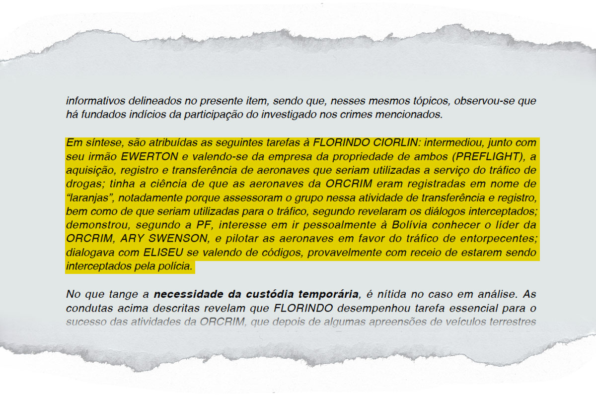 Investigação da Polícia Federal detalha atuação de Florindo Ciorlin em organização criminosa de megatraficante