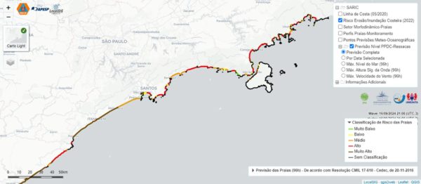 Plataforma tecnológica antecede em até 4 dias fenômenos como ressacas, associadas com a erosão costeira intensa, nas praias de São Paulo - Metrópoles