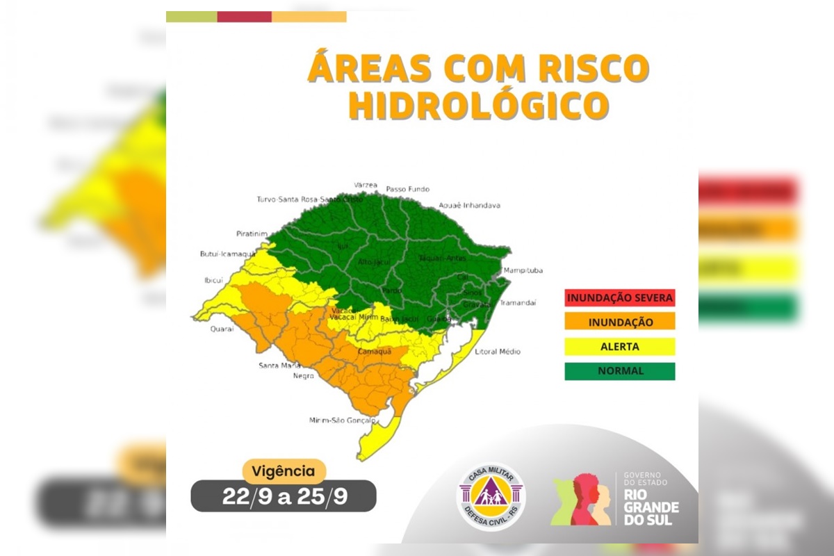 Imagem Defesa Civil áreas com risco de inundação