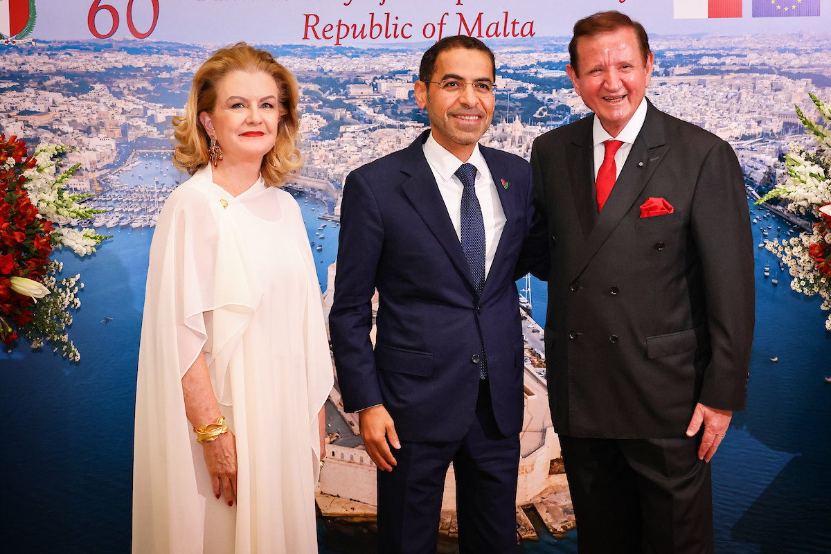 Embaixatriz de Malta, Ann Aquilina, embaixador Emiratos Árabes, Saleh Alsuwaidi e embaixador de Malta, John Aquilina