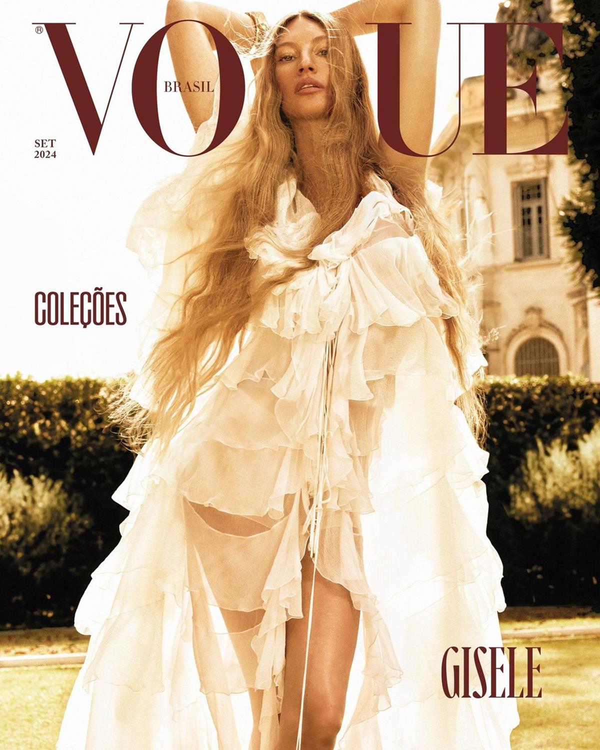 Na imagem com cor, capa da revista Vogue Brasil - Metrópoles