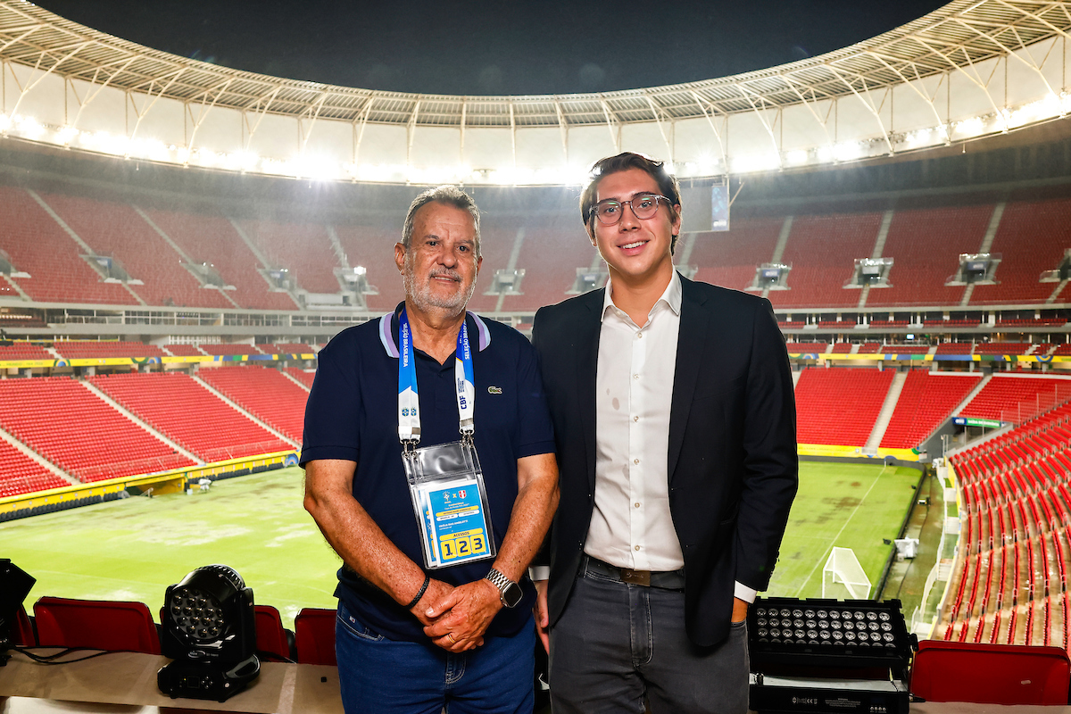 Presidente da Federação Catarinense de Futebol, Rubens Angelotti e Bruno De Luca