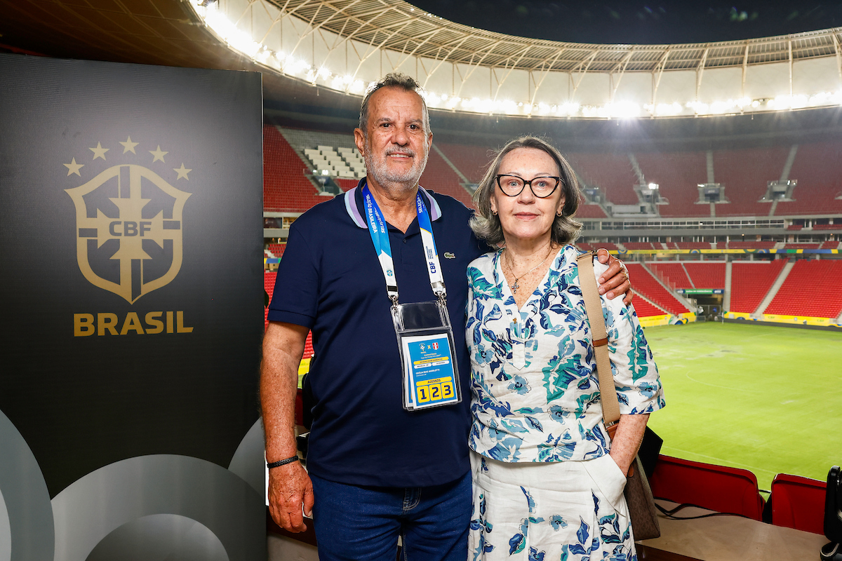 Presidente da Federação Catarinense de Futebol, Rubens Angelotti e Bruno De Luca, Rubens e Cecília Angelotti