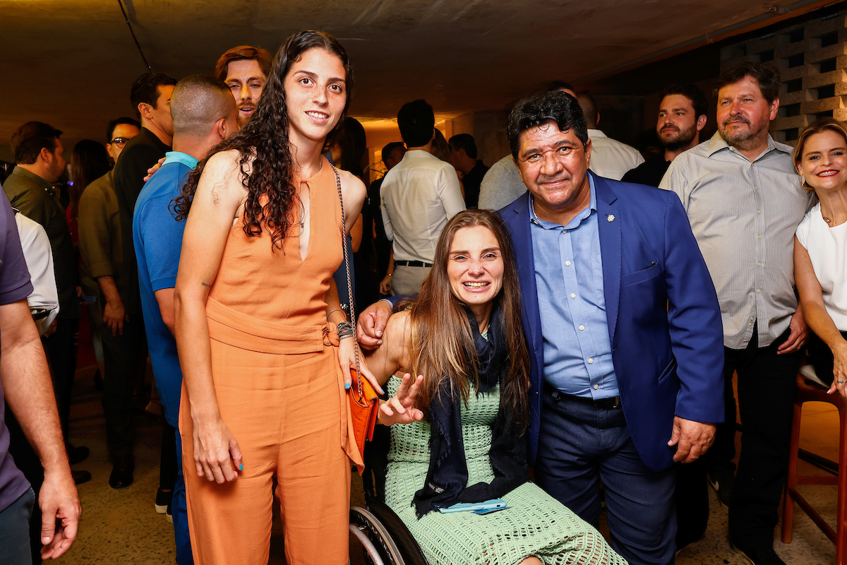 Hayla Souza, Andréa Pontes e o presidente da CBF, Ednaldo Rodrigues