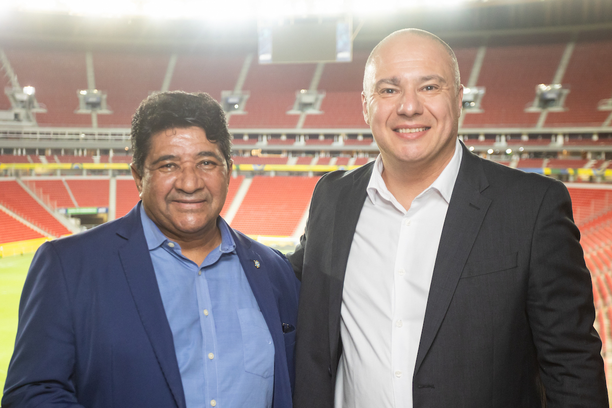 Presidente da CBF, Ednaldo Rodrigues e o presidente da Federação Paranaense de Futebol, Helio Curi Filho