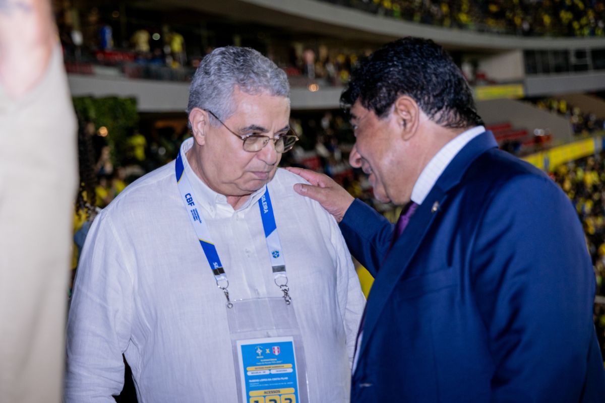 Rubens Lopes, presidente da Federação de Futebol do Estado do Rio de Janeiro e vice-presidente da CBF; e o presidente da CBF, Ednaldo Rodrigues