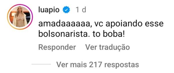 Luana Piovani critica Ana Carolina por apoio a Ricardo Nunes