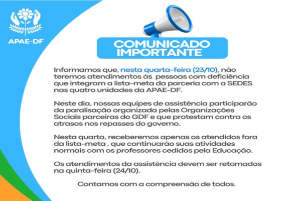 Comunicado da Apae