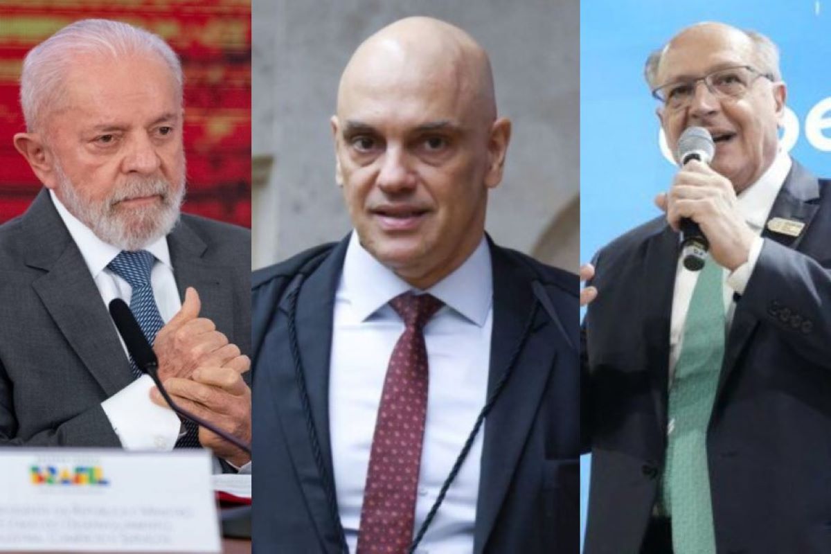 Imagem colorida de Lula, Moraes e Alckmin - Metrópoles