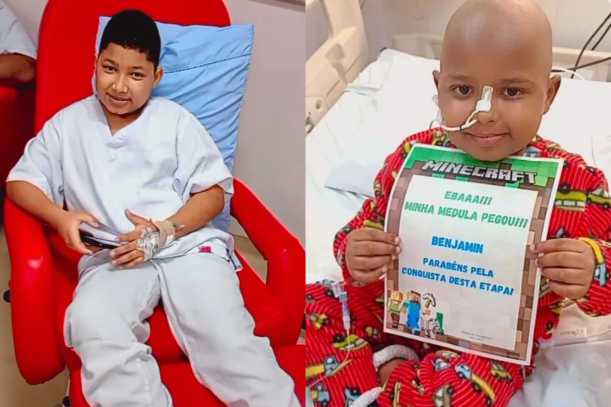 Irmão de 10 anos doa medula óssea para salvar vida de menino de 6 anos com doenças raras