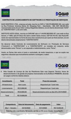 Contrato de R$ 13 mil do IVL com empresa que analisou dados das urnas