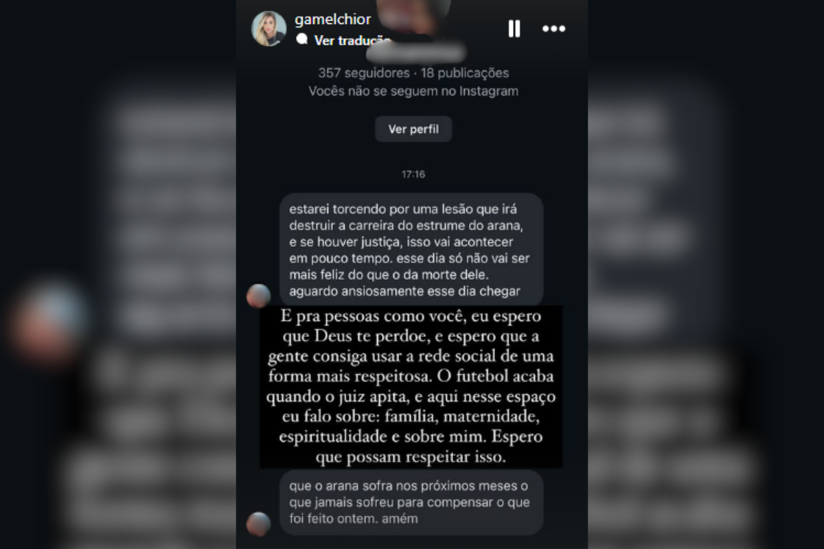 Imagem colorida de print de tetela no Instagram - Metrópoles