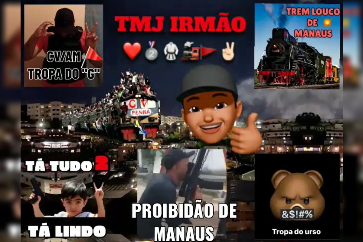 Imagem colorida de montagem de página do youtube sobre comando vermelho manaus - Metrópoles