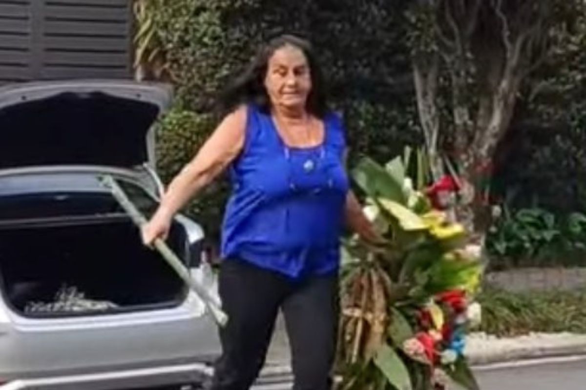 Vídeo: mulher é detida ao levar coroa de flores na casa de Lula em SP |  Metrópoles
