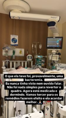 Print do Instagram de Letícia Cazarré sobre estado de saúde da filha (31/12/2024)