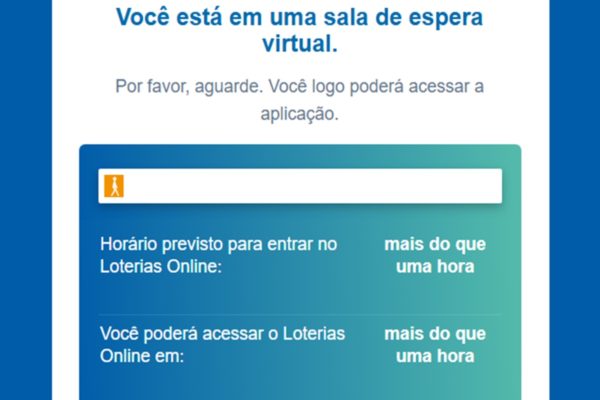 imagem colorida da fila de espera no site da Caixa Econômica Federal